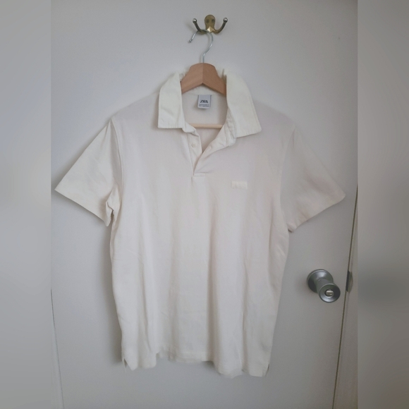 Mens zara polo shirt white medium - Picture 1 of 5